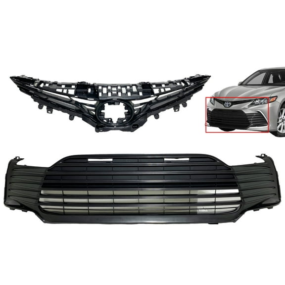 2021-2024 Compatible With Toyota Camry LE XLE Front Bumper Upper Lower Grille