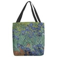 thumbnail image 2 of ArtVerse Vincent Van Gogh Irises Tote Bag Blue Petals 16 x 16, 2 of 5