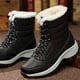 thumbnail image 4 of WORGEOUS Botas de nieve cálidas con forro de piel sintética para mujer, zapatos con cordones antideslizantes de invierno, botines, 4 of 8