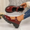 thumbnail image 5 of Miluxas Platform Mary Jane Shoes Women Chunky Mary Janes for Women Flats Comfort Ladies Dressy Casual Cute Work Shoes Red 9.5(43), 5 of 7
