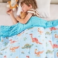 thumbnail image 3 of Teler Weighted Blanket for Kids, 36"x48" 5lbs Cooling Weighted Lap Blanket, Toddler Heavy Blankets, Fluorescent Dinosaur, 3 of 8