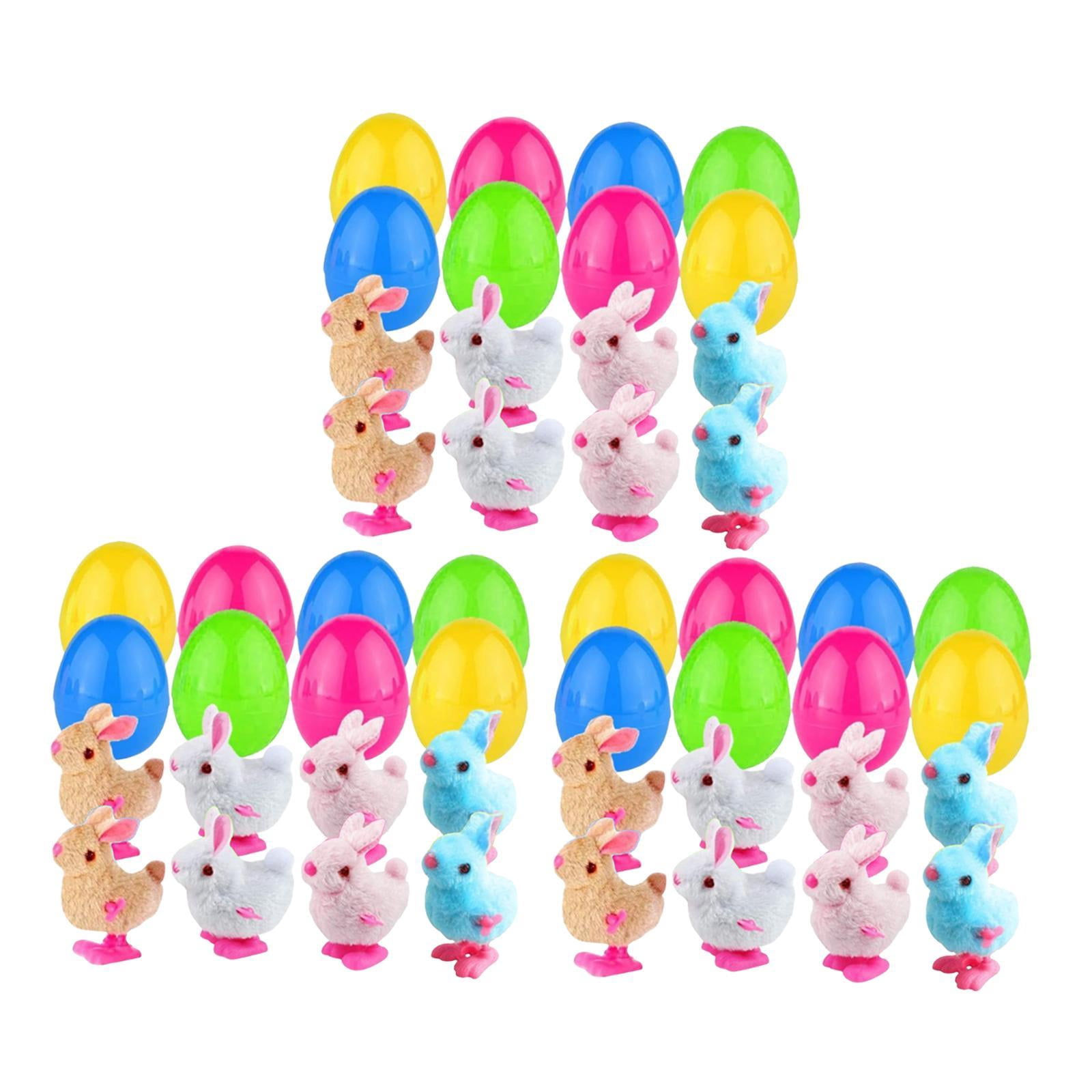 balikha Prefilled Easter Eggs with Bunny Toys,Basket Stuffers Fillers Gift,Kids Party Favors,Easter Eggs Filled with Bunny Toys , set of 24