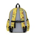thumbnail image 3 of Sunflower and Bee Yellow Pattern Cute School Backpack with Padded Back and Adjustable Shoulder Straps 13.4"x11"x4.7", 3 of 5