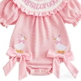thumbnail image 6 of Sopiago Baby Girl First Birthday Outfit One Silly Goose Bubble Romper Birthday Girl Smocked Onesie Cute Summer Cake Smash Outfit (Red,12-18 Months), 6 of 6