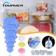 thumbnail image 2 of Tapas elásticas de silicona reutilizables universales para envolver alimentos, funda de silicona para utensilios de cocina, cuencos, sartenes, accesorios de cocina, color blanco, 2 of 6
