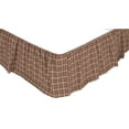 thumbnail image 3 of VHC Brands Crosswoods Plaid Cotton Primitive Split Corners Gathered Queen Bed Skirt, Natural Tan, 3 of 4