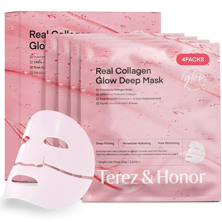 TEREZ & HONOR Korean Overnight Collagen Face Mask – Deep Moisturizing & Firming Sleeping Mask for Radiant Glass Glow Skin – Ultra-Fine Bio Collagen Formula, Gentle for Sensitive Skin