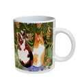 thumbnail image 1 of KuzmarK Coffee Cup Mug Pearl Iridescent White - Colorful Chunky Kitties Christmas Helpers Cat Art by Denise Every, 1 of 2