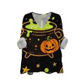 thumbnail image 5 of IMENGL Long Sleeve Tops for Womens Basic Halloween Print Lightweight Blouses Art Print V Neck Loose Casual Women Long Sleeve Shirt,M-XXL, 5 of 6