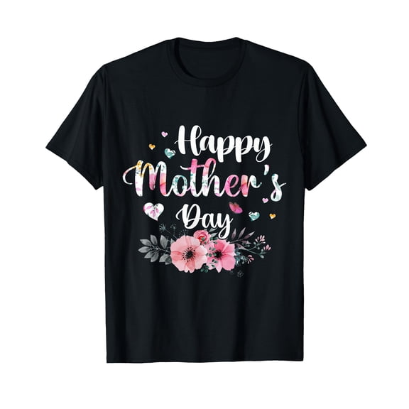 Happy Mother's Day 2026 Cute Floral for Women Mom Grandma T-Shirt