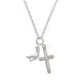 thumbnail image 2 of Delight Jewelry Buddha Hand (Charity & Compassion) Be Strong and Courageous Engraved Cross Zoey Necklace, 28", 2 of 4