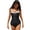 Black, variant on LYMAYTER Women One-Piece Swimsuit Fashion Tummy Control Swimsuit Colorblock Retro Bathing Suit S-2XL