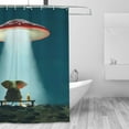 thumbnail image 2 of Elephant Shower Curtain Funny Elephant Mushroom Shower Curtains for Bathroom Animal Shower Curtain Waterproof Polyester Fabric Elephant Kids Bathroom Decor 72x72 in, 2 of 6