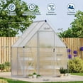 thumbnail image 2 of Senfot 6 x 4ft Walk-in Greenhouse Heavy-Duty Aluminum Frame Polycarbonate Panels Quick Setup Roof Vent Large Outdoor Greenhouse Kit for Garden Backyard Clear, 2 of 9
