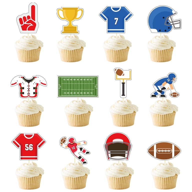 10 Décorations Gâteau Anniversaire Football - Toppers Pour Cupcakes, Thème Sport Garçon