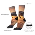 thumbnail image 4 of Gukieu Sunset Dancing Dolphin A Print Contrast Color Mid-calf Socks, Sweat-wicking Athletic Socks, Unisex Clothing Accessories, 4 of 6