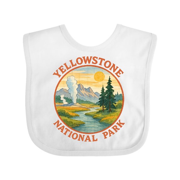 Inktastic Yellowstone National Park Vintage Design Boys or Girls Baby Bib