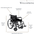 thumbnail image 2 of Silla De Ruedas Negra Manual Con Doble Cruceta y Freno en Agarradera, 2 of 6