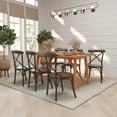 thumbnail image 3 of Merrick Lane Industrial Style Metal X-Back Dining Chair with Hand Stained Fruitwood Finished Seat and Back, 3 of 14