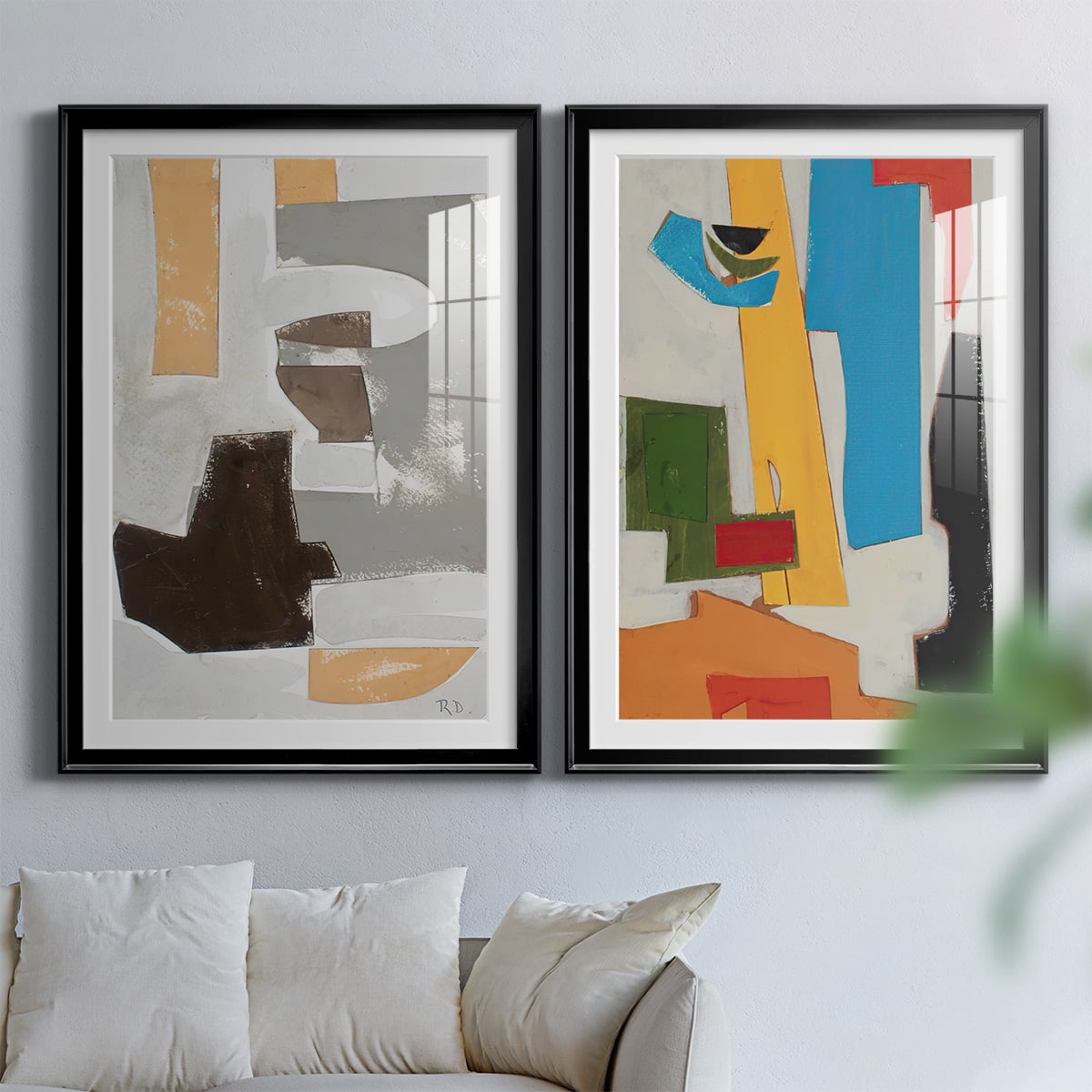 Wexford Home Andalusian Forms III Premium Framed Print, 30.5" x 42.5" - Ready to Hang, Black (Set of 2)
