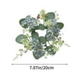 thumbnail image 3 of CuiLiyq Artificial Mini Floral Spring Wedding Candle Rings, Flower Wreaths Pillar Candle Holder, for Wedding Spring Summer Home Door Tabletop Decoration (Blue), 3 of 6