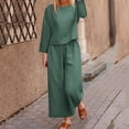 thumbnail image 4 of JHLZHS Robe de Tennis Femme en Coton et Lin Costume Mode Confortable Manches Courtes et Pantalon Long Couleur Unie Robes de Bal Robe Fleurie, 4 of 5