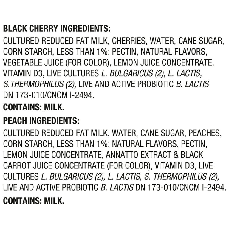 Activia Probiotic Peach and Black Cherry Lowfat Yogurt Cups, 4 oz