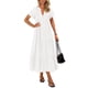 thumbnail image 1 of Vestido de verano KIRUNDO 2025, cuello en V, plisado, holgado, blanco, 1 of 9
