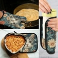 thumbnail image 5 of Yayeee Oven Mitts and Pot Holder Set of 2 Heat Resistant Kitchen Gloves Baking Hot Pad, Flowers Cat, 5 of 5