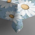 thumbnail image 3 of Lightblue Daisy Flower Green Leaves Pattern Rectangle Tablecloth 60"x84",Waterproof Polyester Rectangle Table Cloth, Wipeable Spillproof Polyester Tablecloth for Dining, Camping, Indoor and Outdoor, 3 of 5
