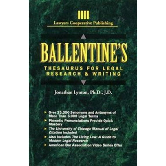 Pre-Owned Ballentine's Thesaurus for Legal Research and Writing: (Paperback) 0827362080 9780827362086