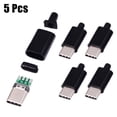 thumbnail image 1 of Luckyn 5 Pcs USB3.1Type C Male Plug PCB board welding line with black or white shell, 1 of 9