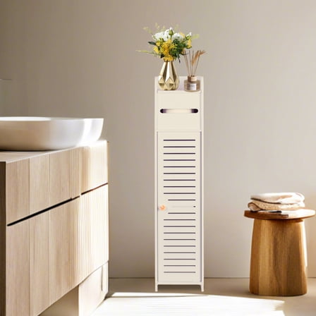 PinkSheep Bathroom Storage Cabinet with Doors and Shelves, Freestanding Toilet Paper Holders Stand Storage Cabinet Organizer Shelf for Small Spaces