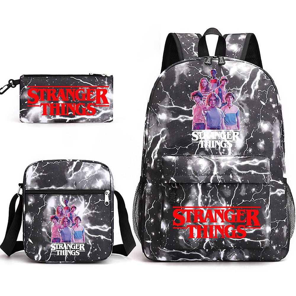 Mochila Stranger Things conjunto de tres piezas mochila escolar para estudiantes bolsa de lona Walmart en linea