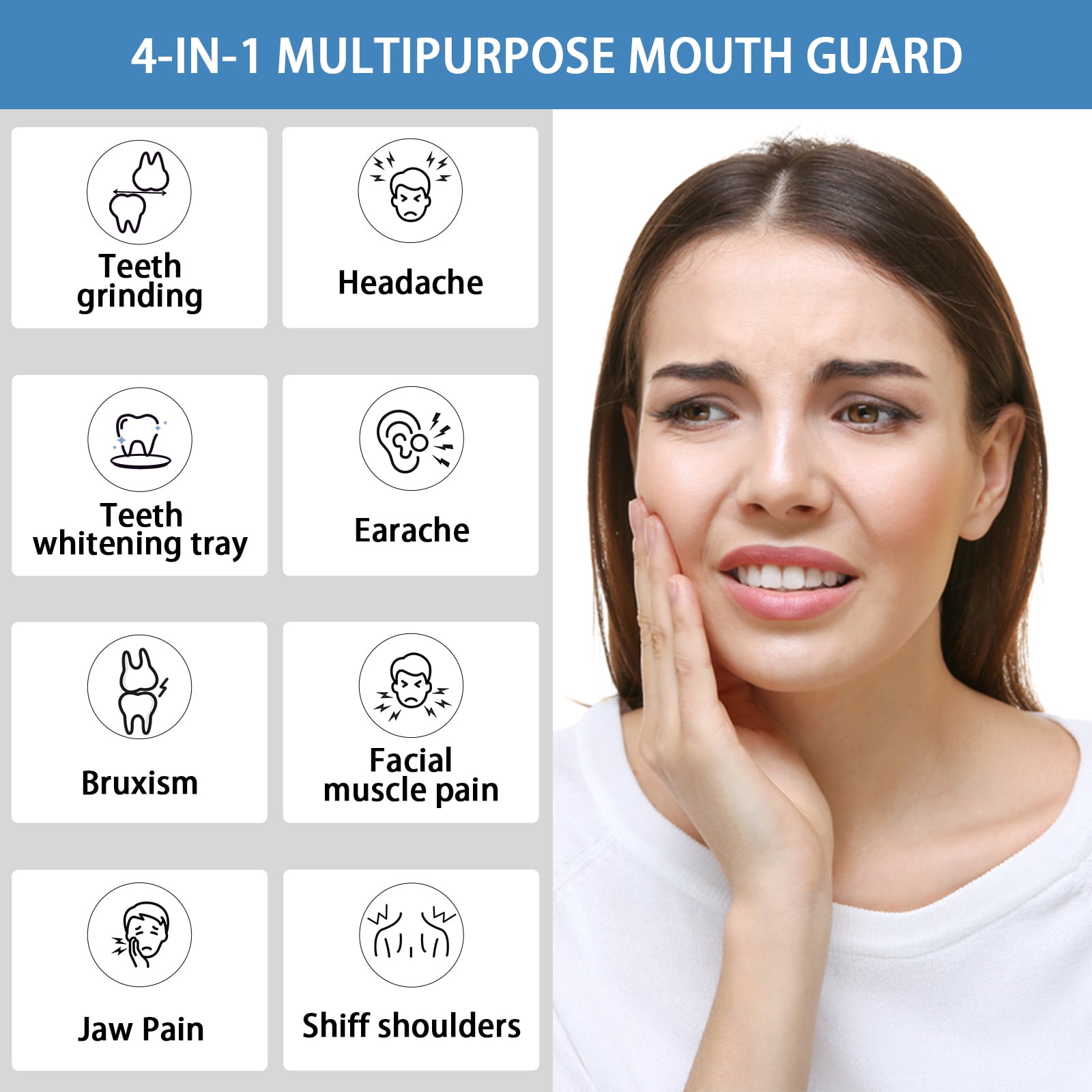 (5 pack) MySmile 6pc 3S+3M Adult Kids Mouth Guard for Grinding Teeth at Night Anti-Snoring Device