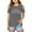 Grey, variant on WOYY Toddler Girls Cold Shoulder T-Shirt California Print Short Sleeve T Shirt, Sizes 3-12