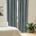 thumbnail image 3 of Ambesonne Paisley Window Curtains, Tribal Vibrant Pattern, Each 28" W x 95" L, Slate Blue Coral, 3 of 5