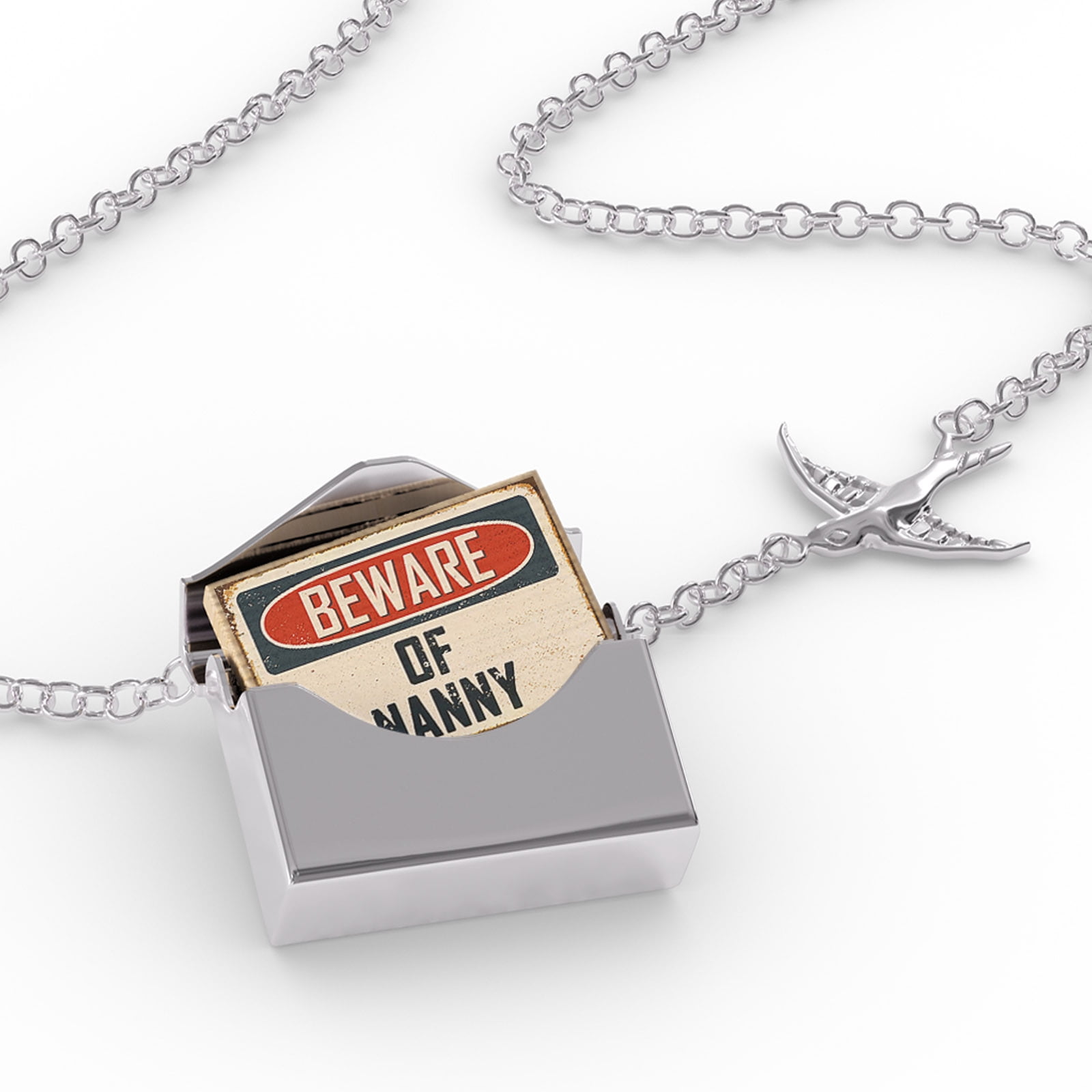 Locket Necklace Beware Of Nanny Vintage 