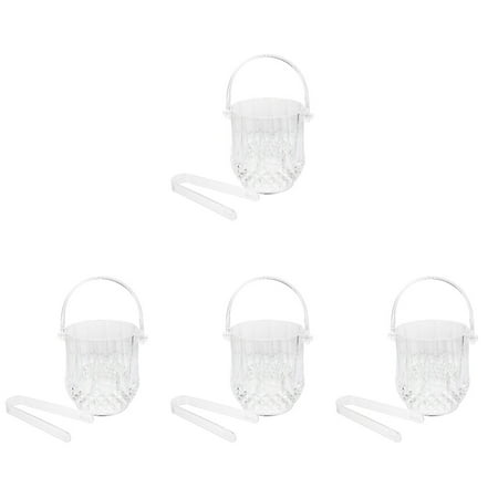 

Bestonzon 4 Sets Transparent Household Ice Storage Handle Bucket Ice Storage Bucket Party Bucket
