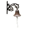 thumbnail image 1 of Campana de puerta marrón vintage, escultura de hierro fundido, decoración de pared montada en la pared, campanilla de agitación manual, estilo retro, Sunnimix Campana de pared, 1 of 8