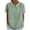 Green, variant on Womens Cotton Linen Blouses Casual Patchwork Lapel Puff Short Sleeves Plus Size Tops for Women Summer Trendy Loose Flowy Plaid Womens T-shirt Blue XXL