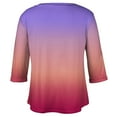 thumbnail image 4 of ADSSDQ 3/4 Sleeve Womens Plus Size Shirts Business Casual Tops Tie Dye V-Neck Elbow Length Tshirts Shirts For Women Fall Dressy Blouses With Pocket Retro Summer Maternity Clothes Purple 4XL, 4 of 5
