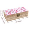 thumbnail image 2 of 7.9×2.3 In Wooden Boxes Durable Easy To Use Dustproof Prevent Slippery Delicate And Cabinet Artistic Pink Ribbon Pattern with Sketched Elements, 2 of 8