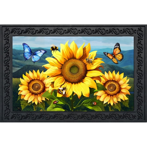 Briarwood Lane Summer Doormat 30x18 Indoor Outdoor Sunflower Dance For Summer Doormat