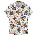 thumbnail image 4 of Bigfoot Hawaiian Shirt For Men Bigfoot Shirts Button Down Short Sleeve Shirt For Men Men's USA Flag Fourth Of July, 4 of 6