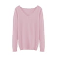 thumbnail image 4 of NMMUED Sweaters for Women Pullover Sweaters for Women V Neck Sweaters for Women Knit Sweater for Women, Pink XL, 4 of 4