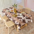 thumbnail image 5 of Brown Geometric Boho Pattern Rectangle Tablecloth 60"x120",Waterproof Polyester Rectangle Table Cloth, Wipeable Spillproof Polyester Tablecloth for Dining, Camping, Indoor and Outdoor, 5 of 6