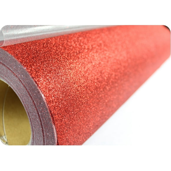 INTBUYING 1yard Glitter Heat Transfer Vinyl Film Heat Press Cutter Plotter (Red)