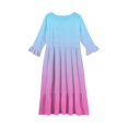thumbnail image 4 of Abcomgle Girls Summer Dress Size 7-8 Casual A-Line 3/4 Sleeve Girls Long Dresses Gradient Crew Neck Sundresses Summer Tiered Dresses with Pockets,7-8 Years Blue, 4 of 6