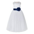 thumbnail image 2 of Ekidsbridal Girl Bridesmaid Flower Girl Dress - White Lace Dress with Keyhole Back 178T-A (Size: 2-12), 2 of 3